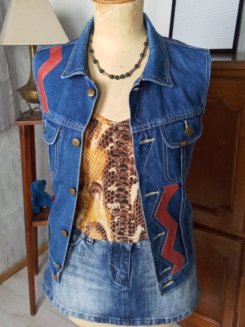 Veste en jean Lois Vintage Customisé